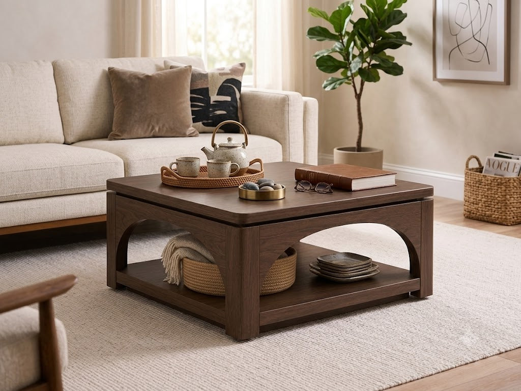 Modern Solid Wood Arch Coffee Table: Modular Collection