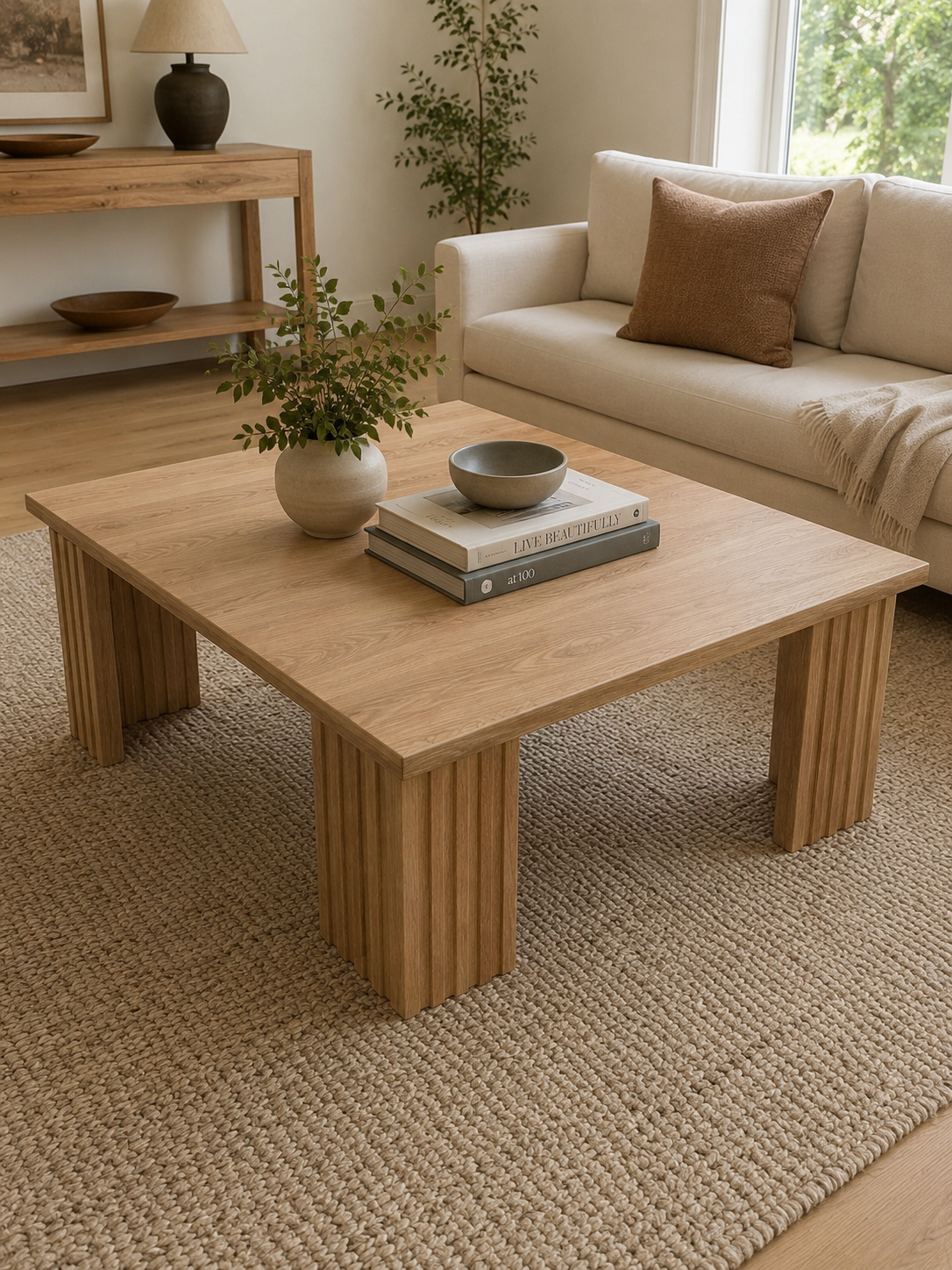 Square Slatted Coffee Table | Rift Signature