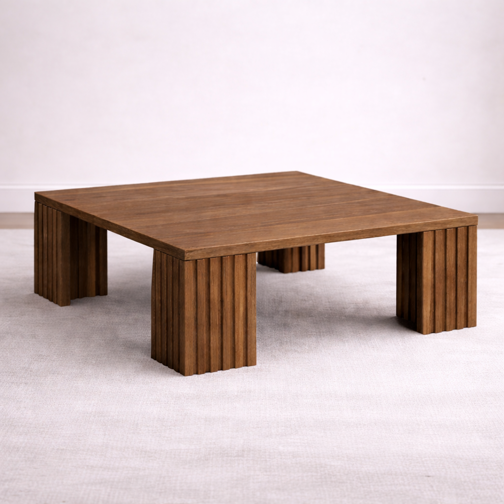 Square Slatted Coffee Table | Rift Signature