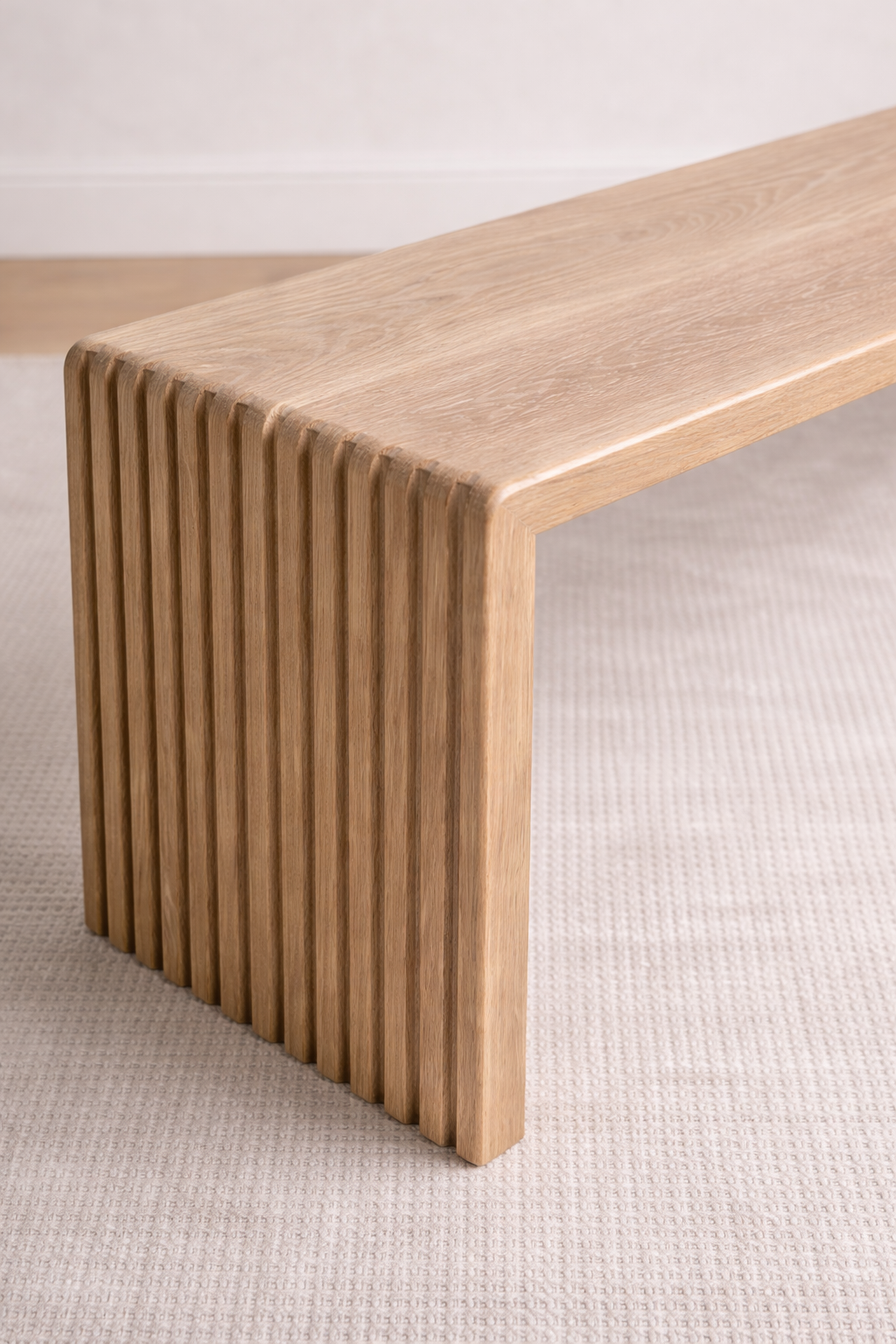 Modern Slatted Bench | Rift Signature