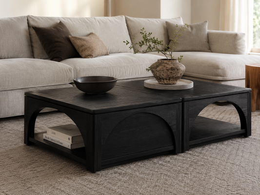 Modern Solid Wood Arch Coffee Table: Modular Collection