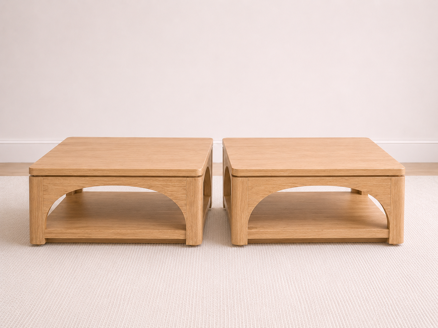 Modern Solid Wood Arch Coffee Table: Modular Collection