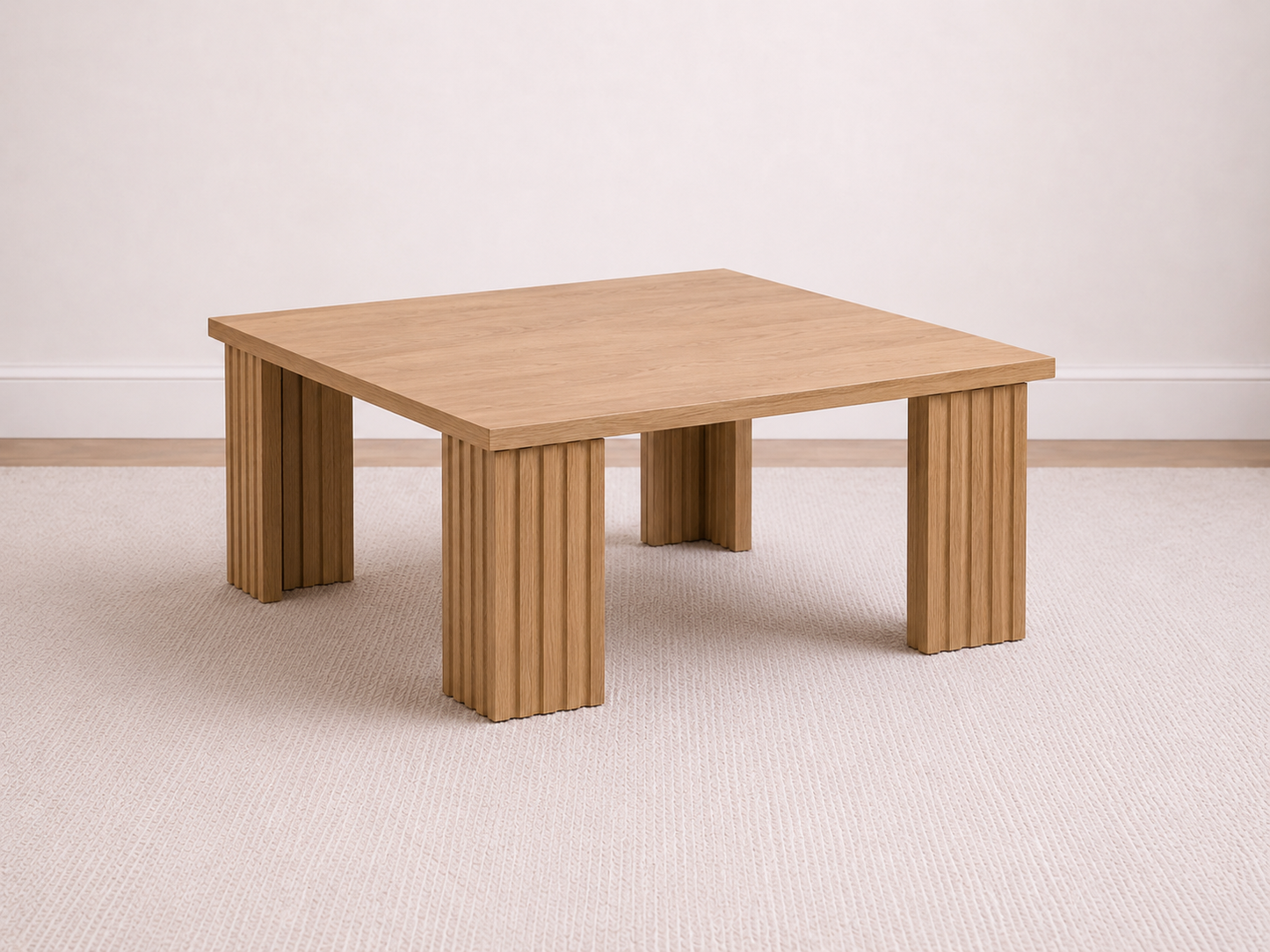 Square Slatted Coffee Table | Rift Signature