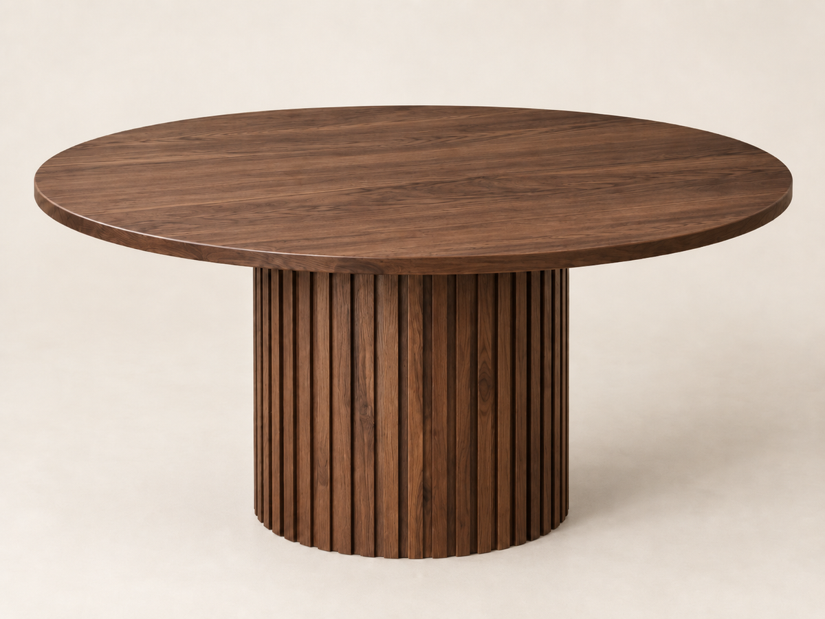 Round Solid Wood Dining Table | Rift Signature