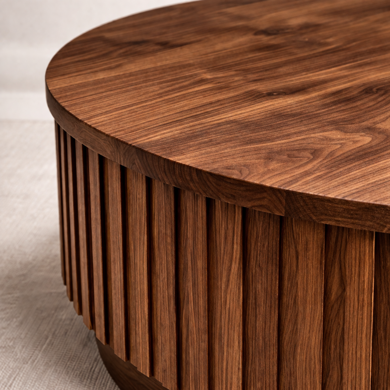 Round Solid Wood Coffee Table | Rift Signature